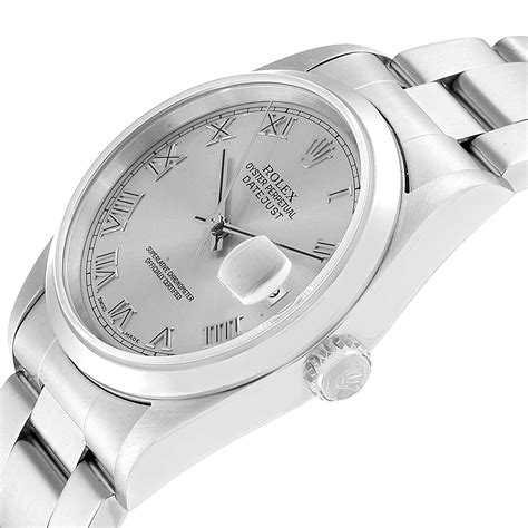 rolex datejust 16200 rhodium roman dial
